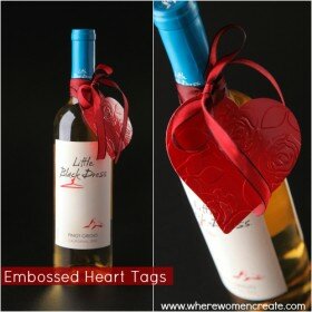 embossed heart tags